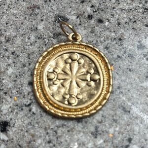 Free People Gold Ornate Necklace Pendant